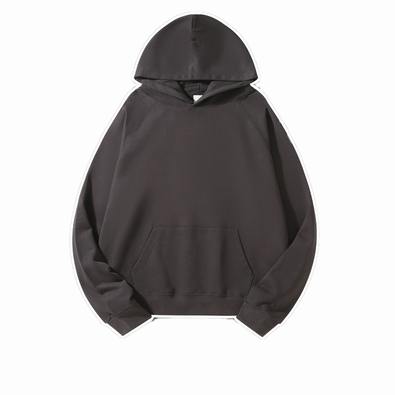 Transmisión en vivo 460g suéter con capucha pesado suéter de pareja color sólido suelto sudadera con capucha de marca de moda americana suéter de tendencia de gran tamaño