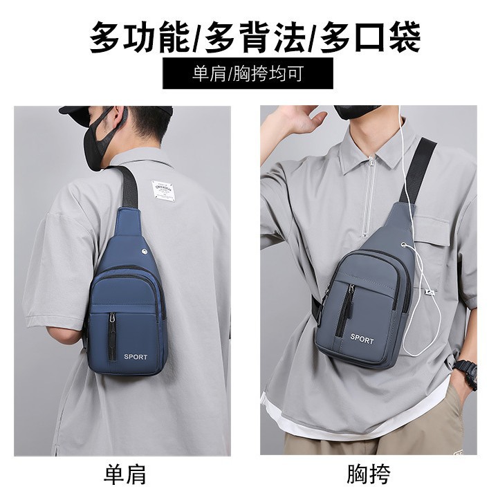 Nuevo bolso de pecho simple de moda para hombres nuevo bolso de hombro casual de moda coreano bolso de pecho de negocios al aire libre