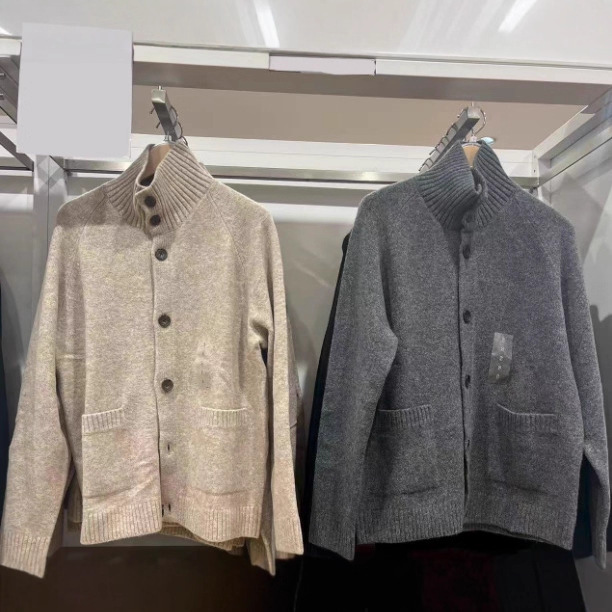 Japanese Style Unisex Soufflé Knit Cardigan Sweater Loose Button Stand Collar Sweater Jacket Autumn Winter 480023 Japanese Style Unisex Soufflé Knit Cardigan Sweater Loose Button Stand Collar Sweater Jacket Autumn Winter 480023