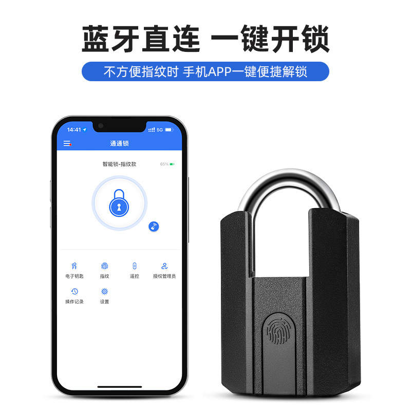 TTlock inteligente huella dactilar candado impermeable almacén dormitorio armario candado antirrobo huella dactilar con llave remoto graffiti
