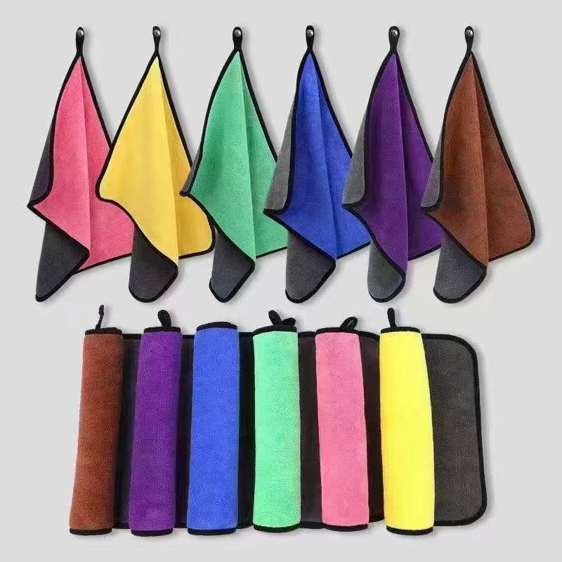 Coral Velvet Thickened Encrypted Double-Layer Composite Coral Velvet Towel Household Rag Car Wipe Cloth Housekeeping Cleaning Quick-Drying