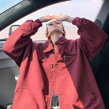 美式高街飞行夹克男士秋季潮牌安可拉红穿搭机车服设计感工装外套