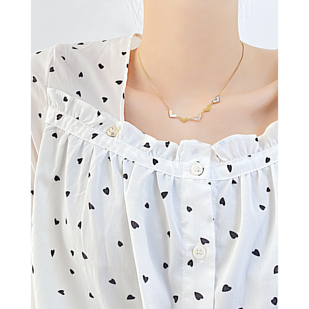 Fashion Heart Shape Stainless Steel Titanium Steel Necklace Plating Stainless Steel Necklaces