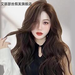 假发女长发递针卷发蕾丝全真人发逼真大波浪中长发全头套