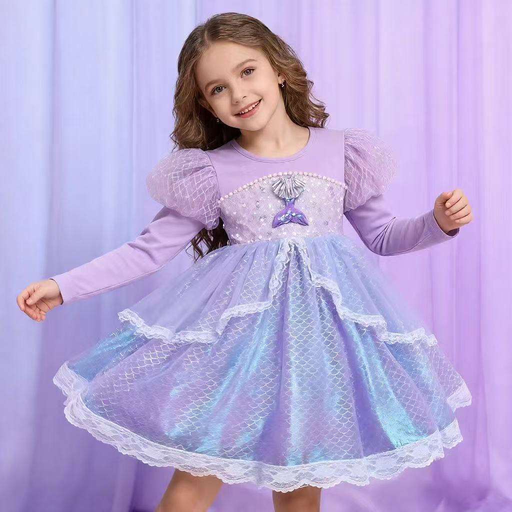 Cute long-sleeve, small princess costume, dress, autumn suit 2