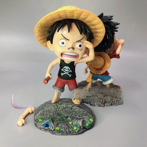 One Piece figure ornaments five postures original straw hat boy childhood little Luffy figure peripheral model without box