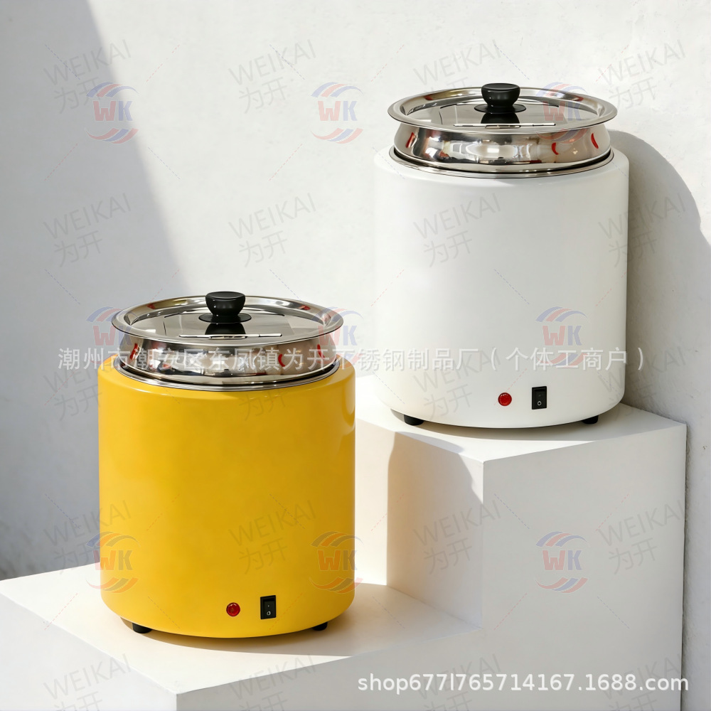 Olla de sopa caliente de acero inoxidable seca 10l comedor escolar cubo de aislamiento térmico del Hotel calefacción eléctrica comercial 304 olla de sopa de grado alimenticio image 5