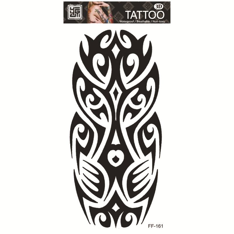 Yuanhua fábrica de pegatinas de tatuaje a prueba de agua en stock al por mayor cabeza de Lobo tótem texto árabe tatuaje pegatinas suministro transfronterizo