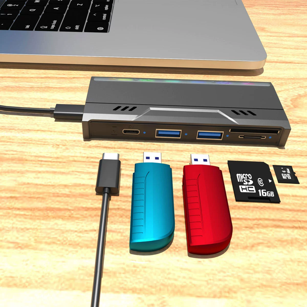 Cross -border new private model multi -function M.2 solid -state hard disk box NVMe/NGFF/USB/TF/SD card hard disk