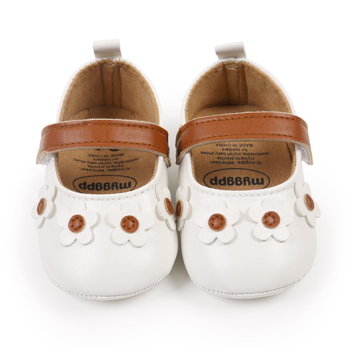  New Autumn Small Flower Baby Shoes Soft Sole Non-Slip Learning Walk Shoes Baby Princess Shoes M2044