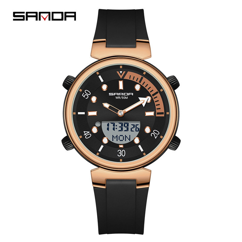SANDA nuevo reloj de alarma de moda luminosa todo partido 3122 reloj electrónico multifuncional reloj para niños y niñas