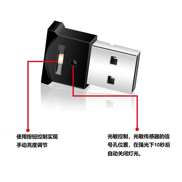 Car Home Photosensitive Automatic Opening Low Power RGB Multi-function Highlight USB Atmosphere Light Night Light