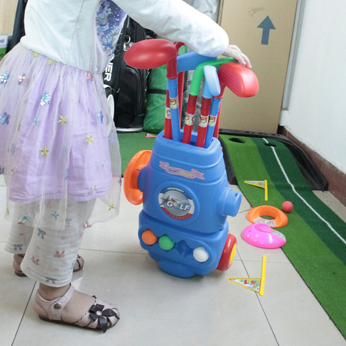 Source manufacturer direct sales golf children's toys simulation ball bag putter toys LOGO cross-border hot sale wholesale