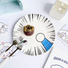 卡通原创伸出圆手盘子 陶瓷碟子 可爱创意餐具 蛋糕甜品平盘