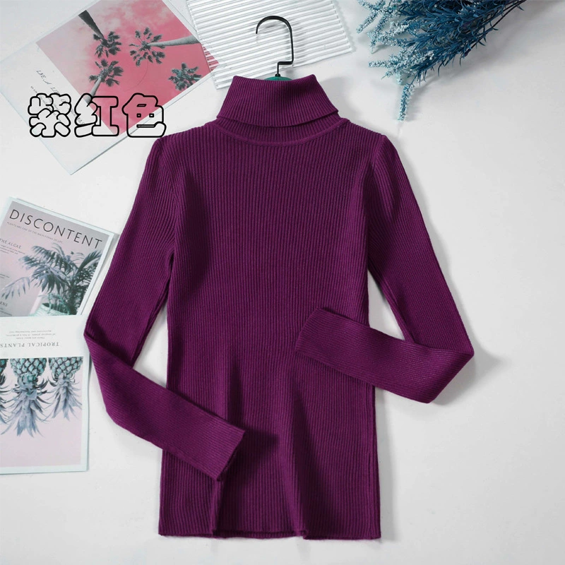 knitted fitted sweater, turtleneck, midweight slim fit