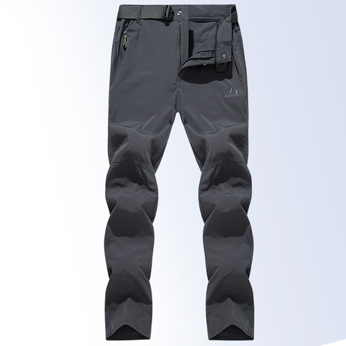 Summer Men's Outdoor Quick-Dry Pants Thin Ice Silk Fast-Drying Hiking Pants Large Size Elastic Breathable 5886