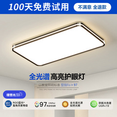 輕奢客廳吸頂燈現代簡約新款高級感led主燈中山燈具全屋組合套餐