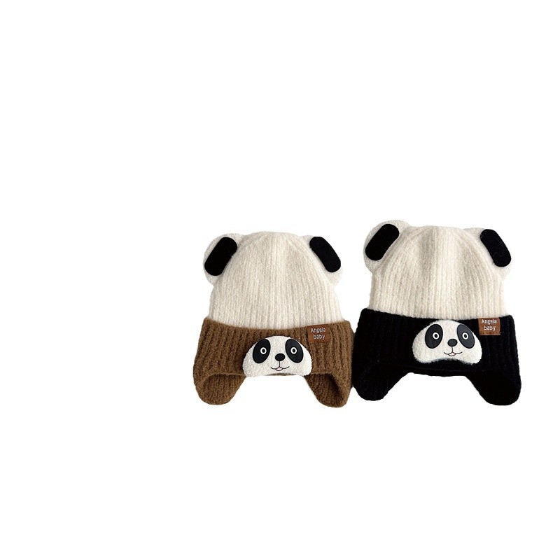 Sombreros para bebés invierno para niños gorras de protector de orejas super lindas gorras de punto panda gorras de abrigo