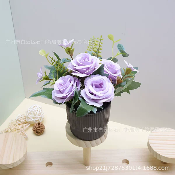 [Oil Painting Four Seasons Purple + Brown Striped Basin]