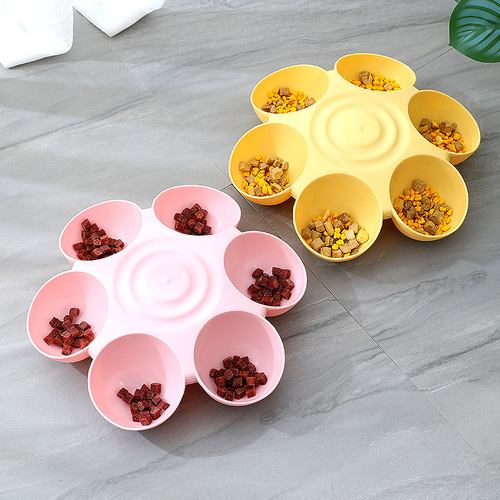 Cross-border new flower-shaped dog bowl multi-functional pet feeding bowl multi-pet edible pet bowl food basin wholesale