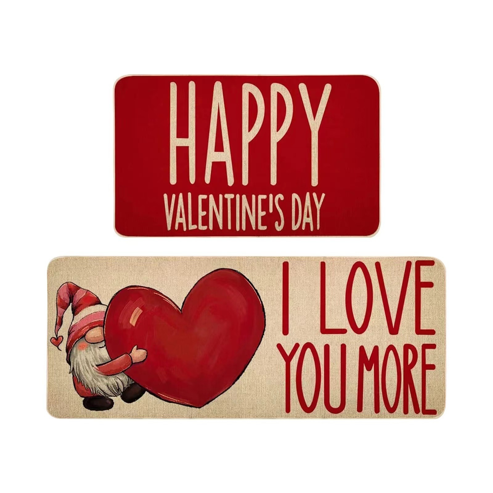 Valentine's Day kitchen stain-resistant floor mat entrance door indoor outdoor door mat Red Love decorative floor mat_voghion.com