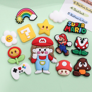 Cartoon game supermario Mario Mario cross-dressing DIY phone case soft glue decoration accessories