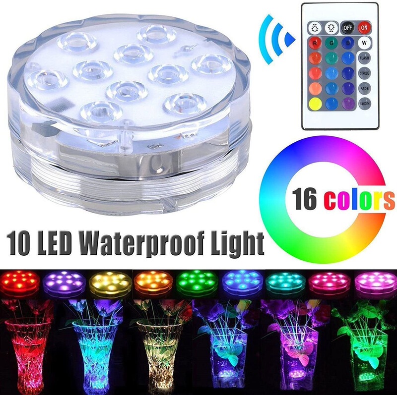 Diving lamp LED24 key remote control colorful RGB swimming pool lamp fish tank lamp landscape lamp flower bottle lamp fountain lamp underwater lamp