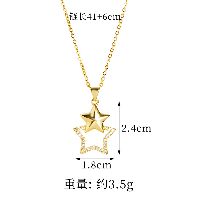 Vietnam Shajin Star Pendientes Collar Pendientes Conjunto de aretes Ladies Todo fósforo durante mucho tiempo sin decoloración Fuente de joyería transfronteriza europea y americana