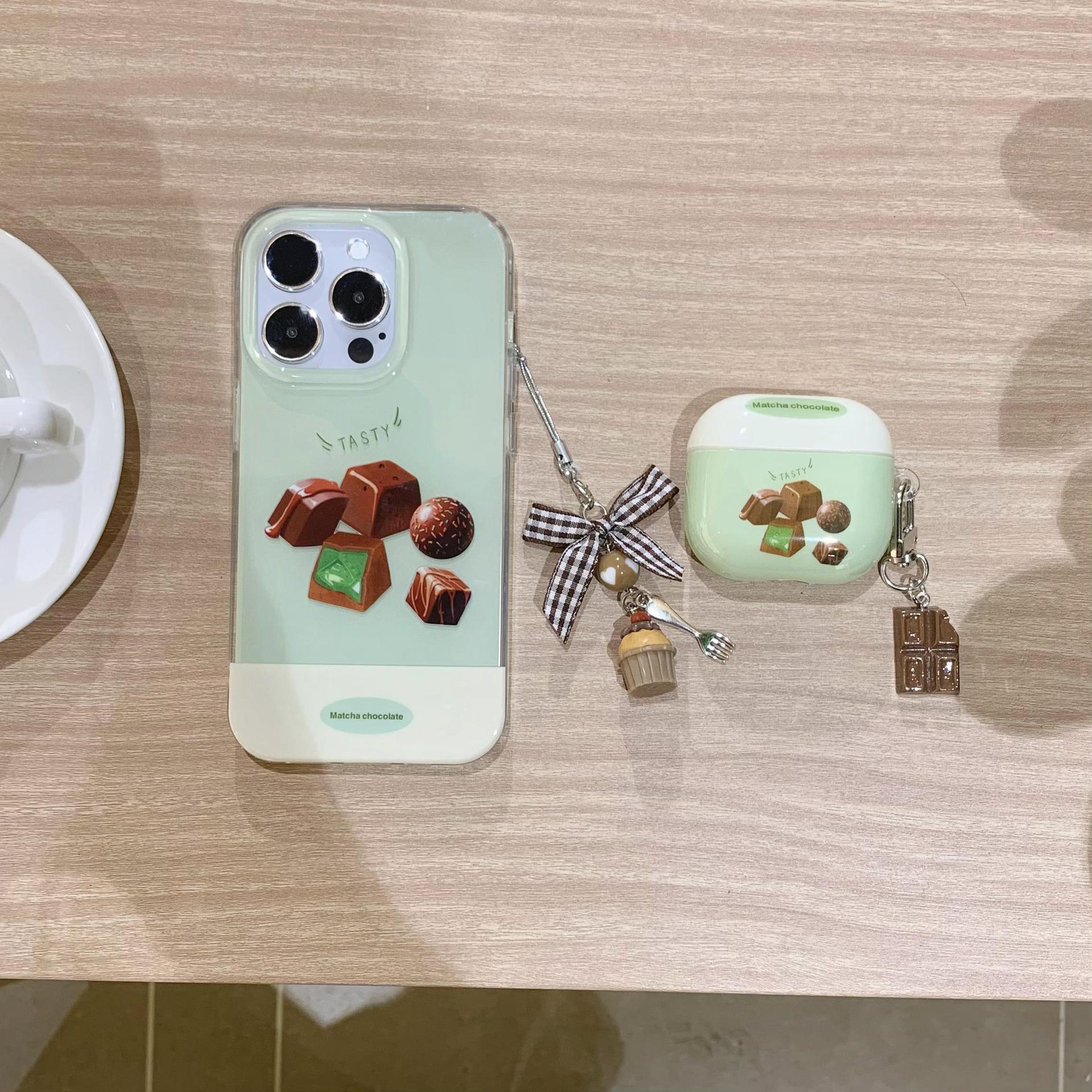 Chocolate simple de nicho para Apple 16ProMax funda para teléfono móvil 15Pro Colgante 14/13 Fresco 15PM