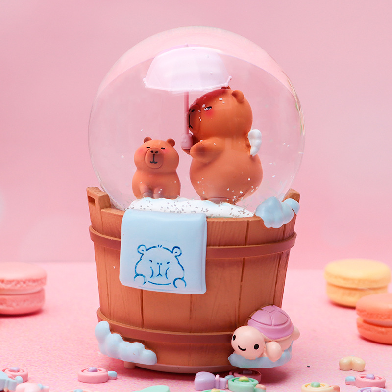 Romántico secreto bosque bola de cristal luminosa caja de música caballo blanco creativo decoración de escritorio de niña regalo de estudiante al por mayor