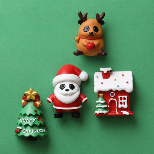 Panda refrigerator magnet three-dimensional resin diy creative Christmas gift resin magnetic magnet magnet gift wholesale