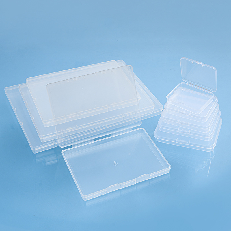 Cross-Border Amazon Rectangular Flat Box Transparent Plastic Box Card Hardware Jewelry Organizer Fishing Gear Storage Box