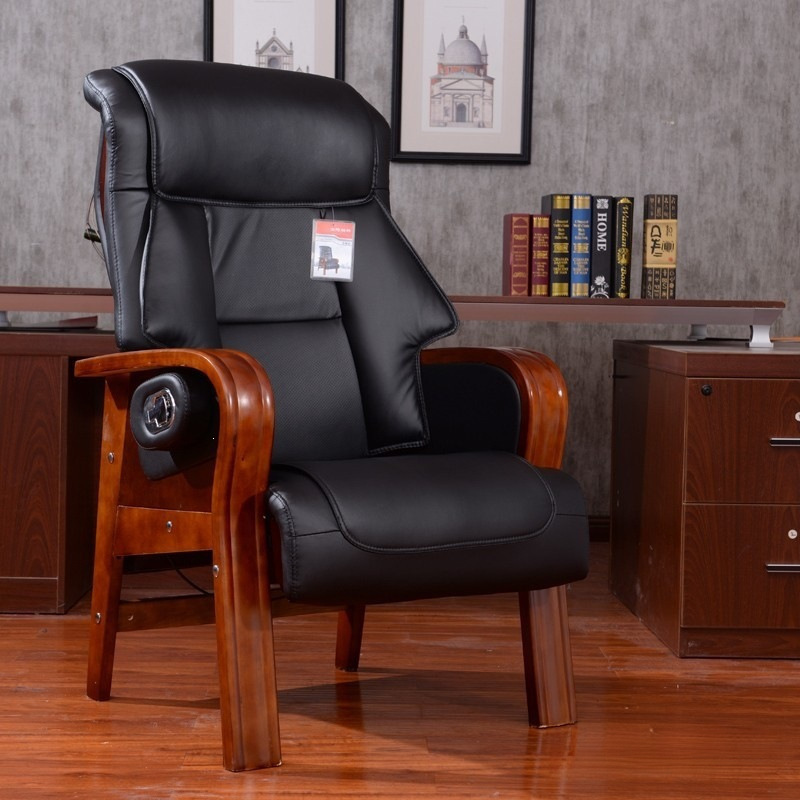 Fengjunsheng Home Office Executive High-Back Leather Chair with Curved Wood, Leisure Chair, Office Computer Chair with Backrest Fengjunsheng Home Office Executive High-Back Leather Chair with Curved Wood, Leisure Chair, Office Computer Chair with Backrest