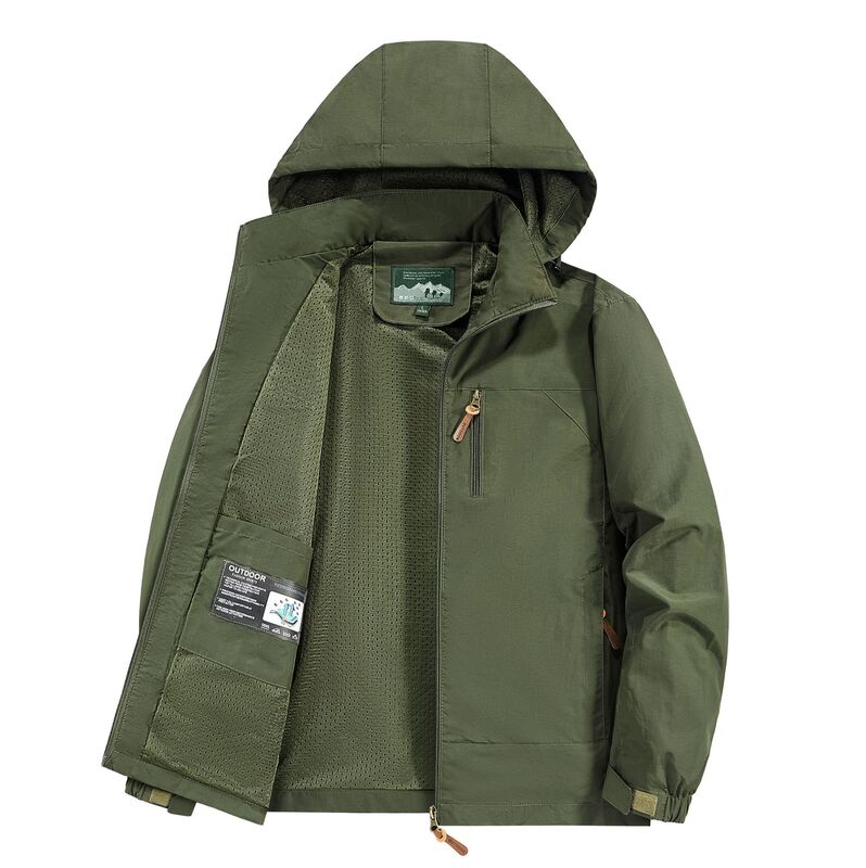 Men's Outdoor Jacket, Spring and Autumn Tech Windbreaker, Casual Loose-Fitting Hooded Professional Outdoor Windproof Jacket Men's Outdoor Jacket, Spring and Autumn Tech Windbreaker, Casual Loose-Fitting Hooded Professional Outdoor Windproof Jacket