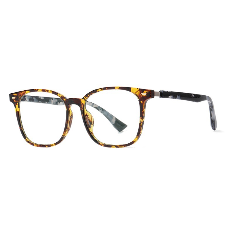 Nuevo fabricante de gafas de luz anti-azul cuadrado de los hombres de color beige artístico simple gafas TJ868 ultra-ligero TR miopía gafas marco