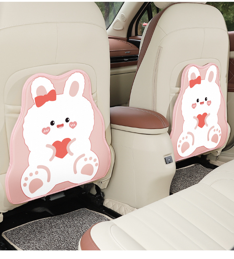 Creative cartoon car seat back anti-kick pad rear storage anti-dirty anti-fouling wear-resistant cute car seat protection pad