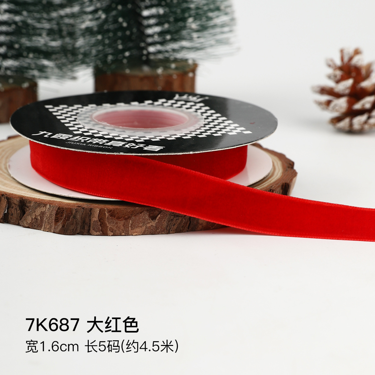 Año Nuevo vino al por mayor transfronterizo cinta de terciopelo cinta de regalo de Navidad arco DIY hecho a mano