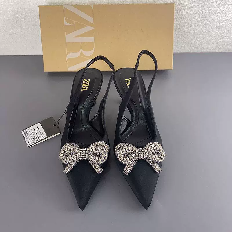 Zara, сандалии с бантом, низкий вырез, коллекция 2022
