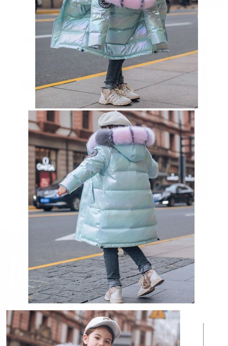 Kids' Clothing Children's Down Cotton Jacket For Baby Girls Mid Length Girls Middle And Large Children Stylish Shiny Winter Coat Cotton Jacket_voghion.com