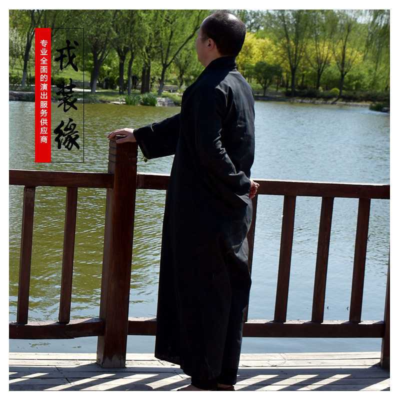 Manufactor Straight hair Shaolin Buddhist monk clothes The gown Upasaka clothing Coat ancient costume Sengyi adult