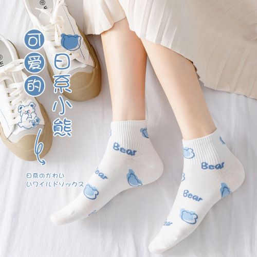 Socks Women's Short Socks Summer Thin Shallow Mouth Cotton Socks Low-cut Spring Short Cute Japanese Medium Socks Spring and Autumn