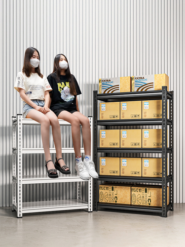 Wholesale storage shelves, home steel corner brackets, storage racks, balcony display racks, multi-layer floor standing supermarket warehouse display racks, iron