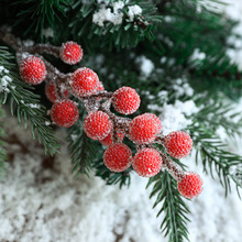 聖誕樹裝飾果子聖誕花環藤條配件紅色15頭玻璃珠仿真櫻桃漿果批發