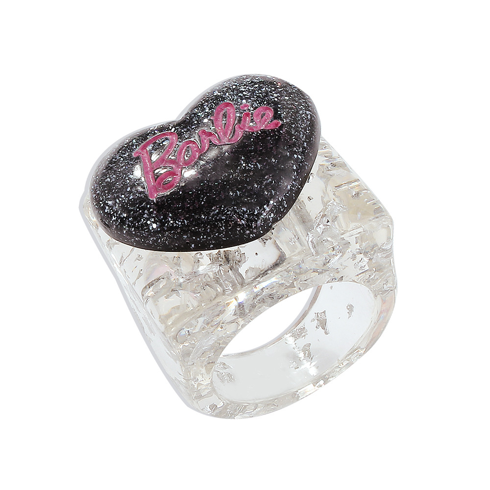 Simple Candy Color Heart Letter Resin Ring Wholesale Nihaojewelry display picture 14