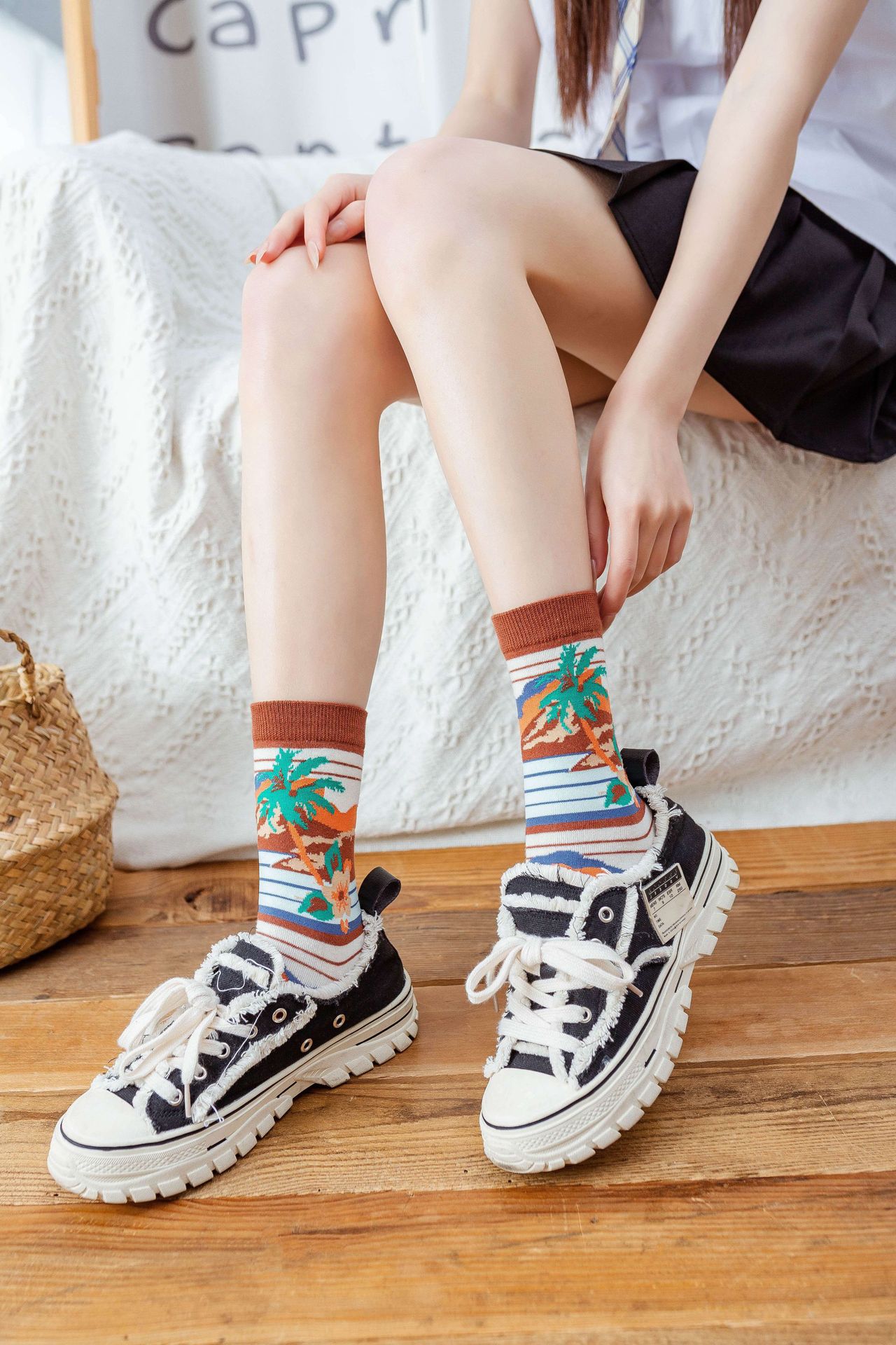 Fashion Contrast Color Cartoon Printing Sports Long Socks Wholesale Nihaojewelry display picture 6