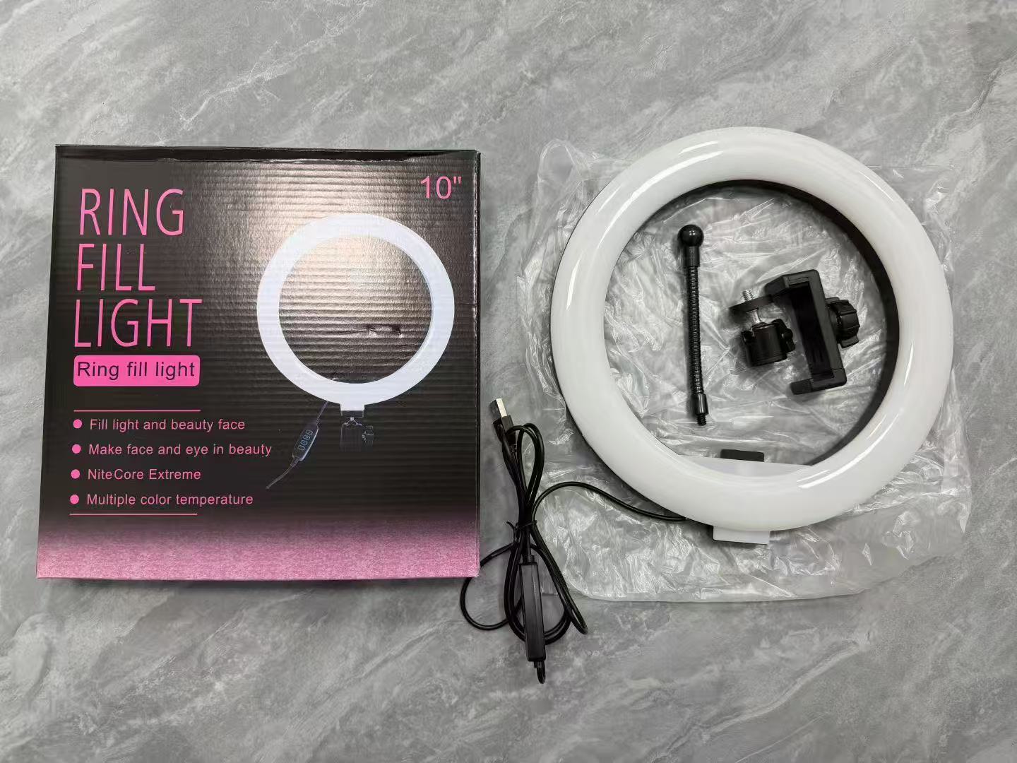 10 pulgadas RGB deslumbrante iluminación LED fotografía selfie 26cm ajustable caballo de carreras iluminación en vivo de belleza anillo