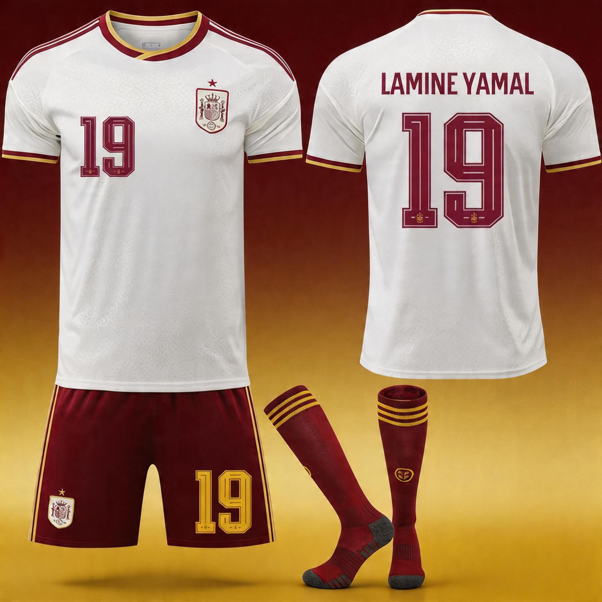 2026 World Cup Spain Away Jersey 9 Gavi 19 Yamal 17 Nico Brazil Football Jersey