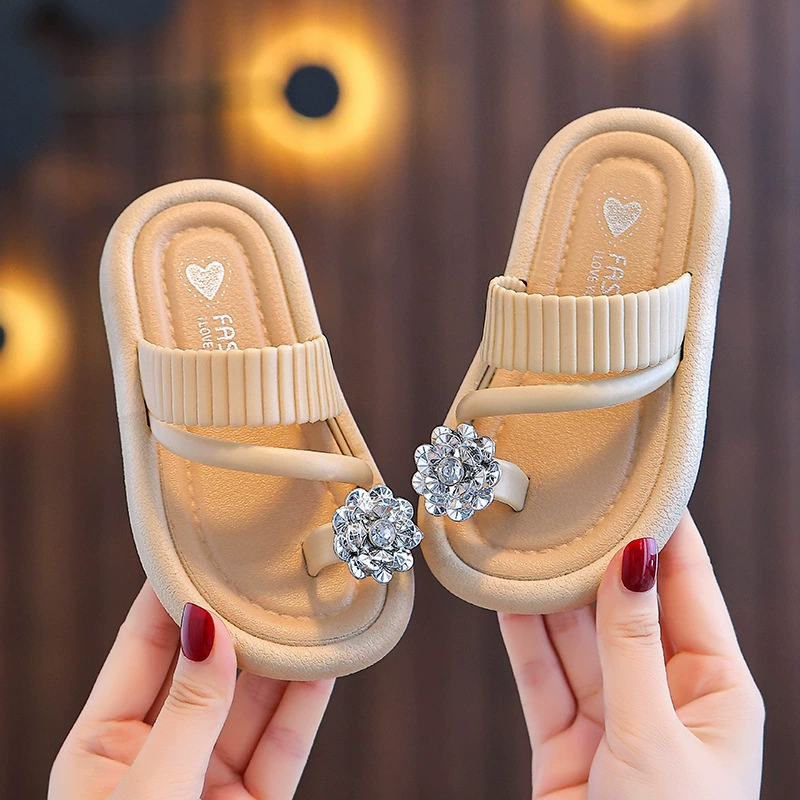 Summer Princess Slippers for Girls, French-Style Sandals, Soft Sole, Sizes 24–36 (14.5–20.5 cm)