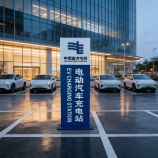 定制充电站灯箱不锈钢标识牌电动汽车充电桩灯箱导视导引导向牌