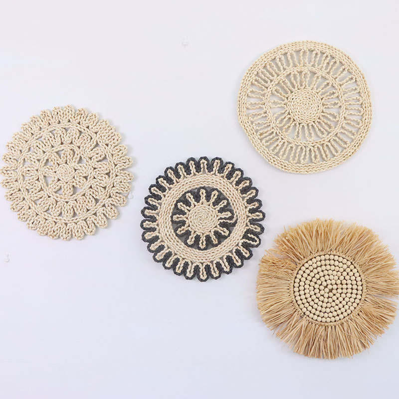 Inventario al por mayor bohemia tejida a mano ins sala de estar dormitorio cabezal de cama colgar porche fondo colgar joyas de pared